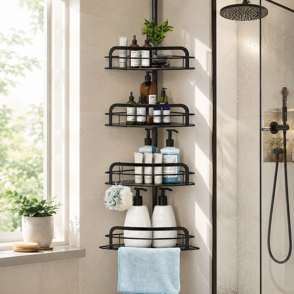 Rust-Free 4-Tier Corner Shower Caddy