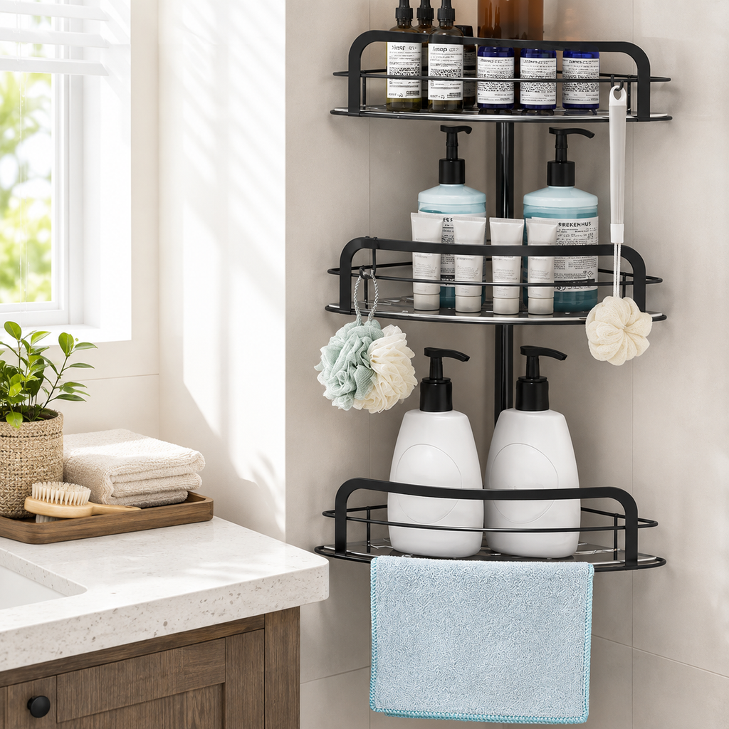 Rust-Free 4-Tier Corner Shower Caddy