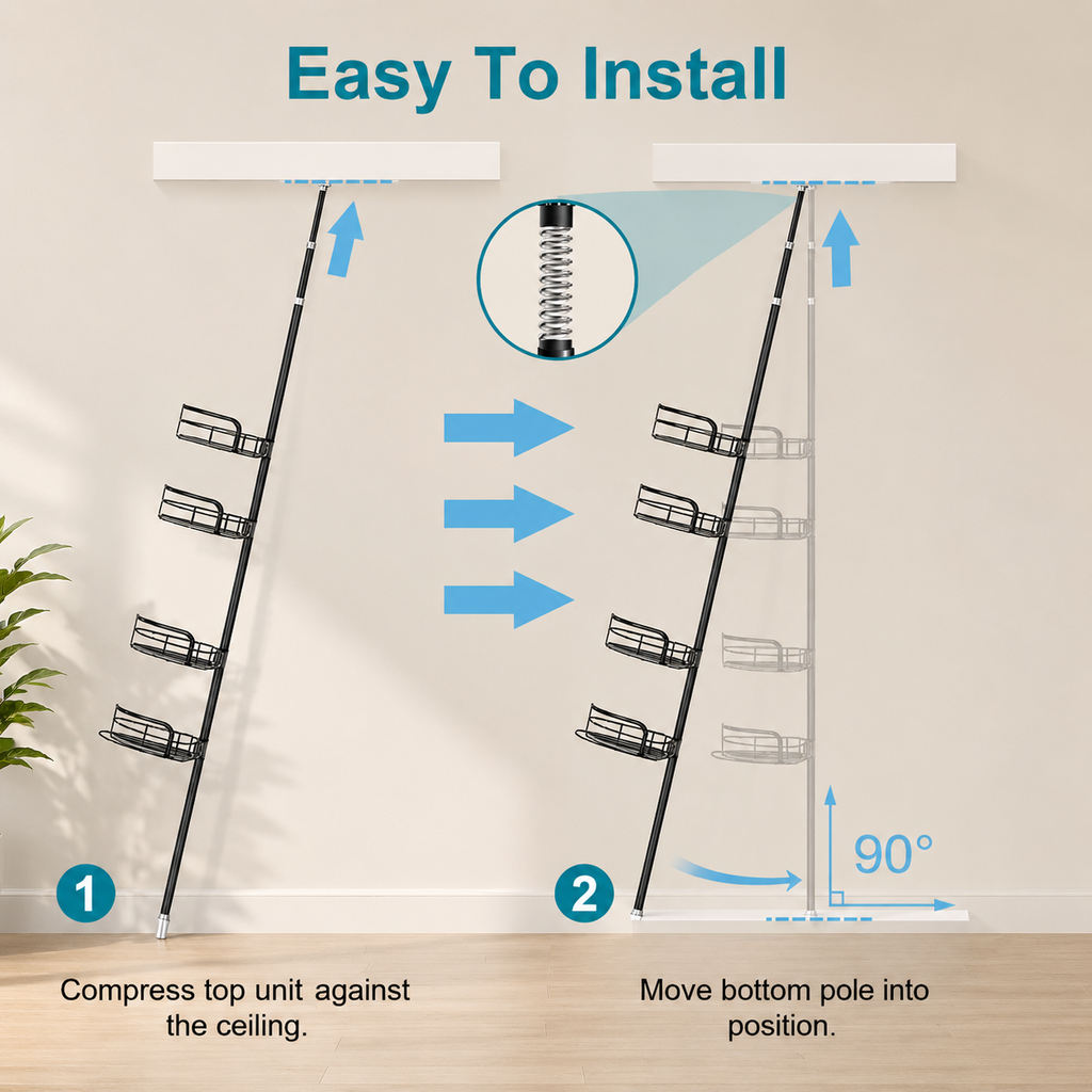 Rust-Free 4-Tier Corner Shower Caddy