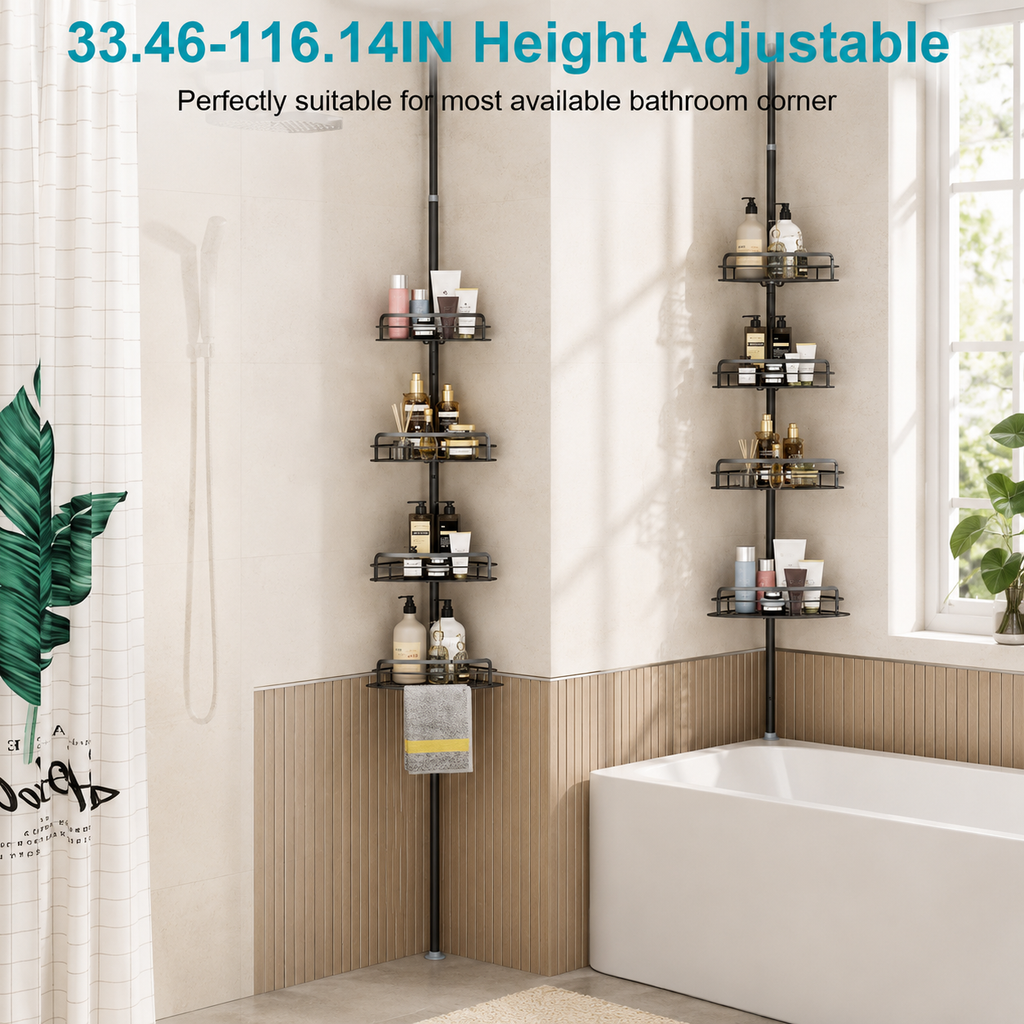 Rust-Free 4-Tier Corner Shower Caddy