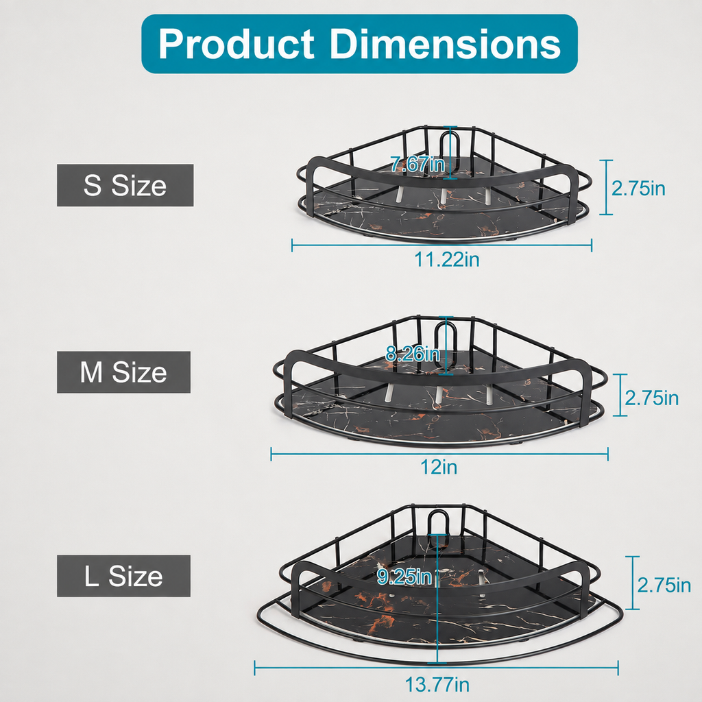 Rust-Free 4-Tier Corner Shower Caddy