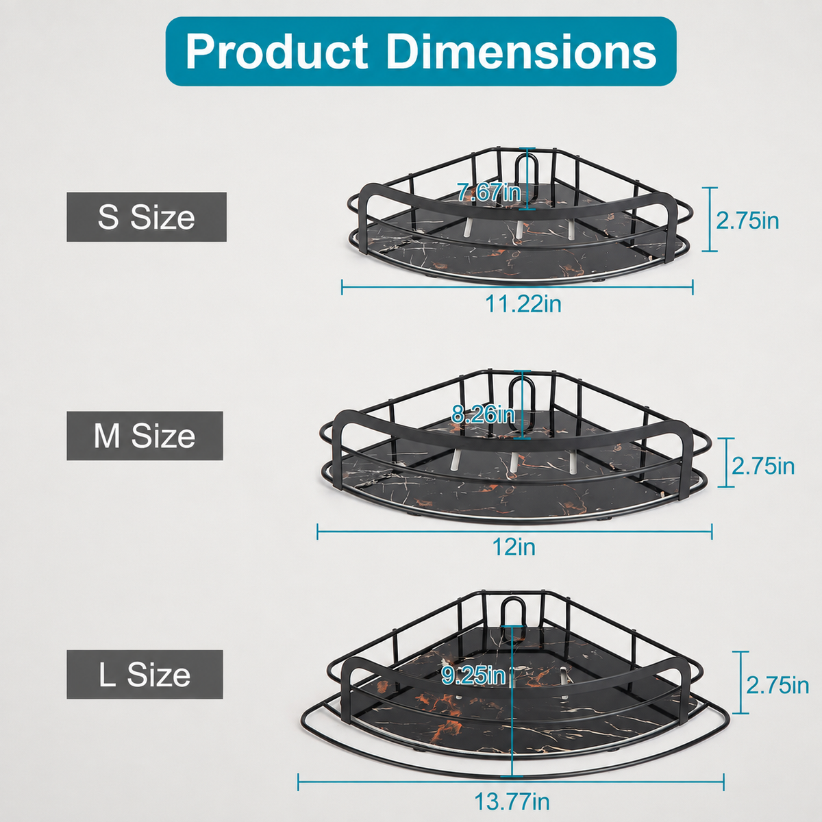 Rust-Free 4-Tier Corner Shower Caddy
