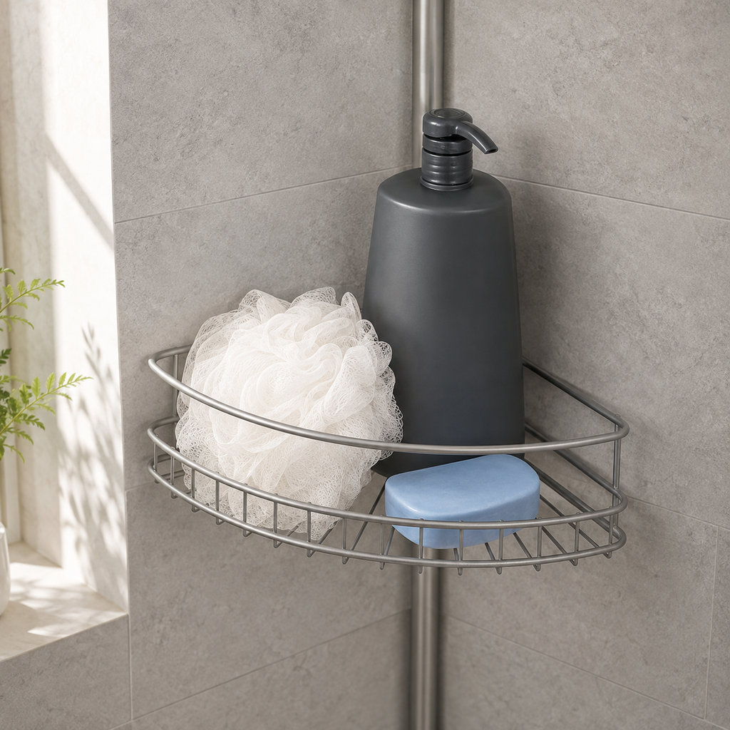Steel 4-Tier Tension Shower Caddy
